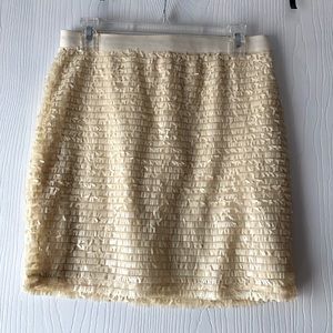 Cream Sequin Mini Skirt